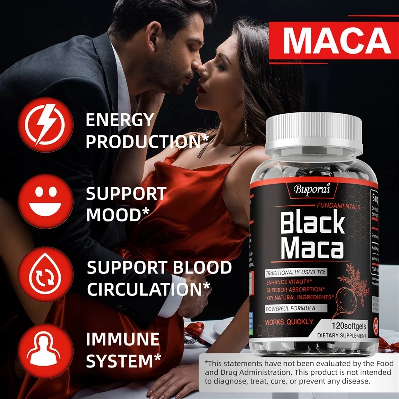 블랙 마카 보충제 - 남성의 힘 강화, 근육 성장 촉진 - Herbal Queen 리뷰 및 가격