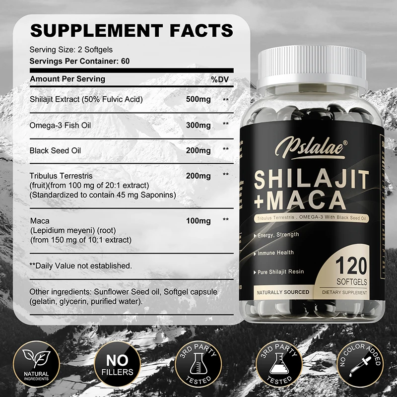 Shilajit + Maca 캡슐 - 면역 및 신장 건 - Herbal Queen 리뷰 및 가격